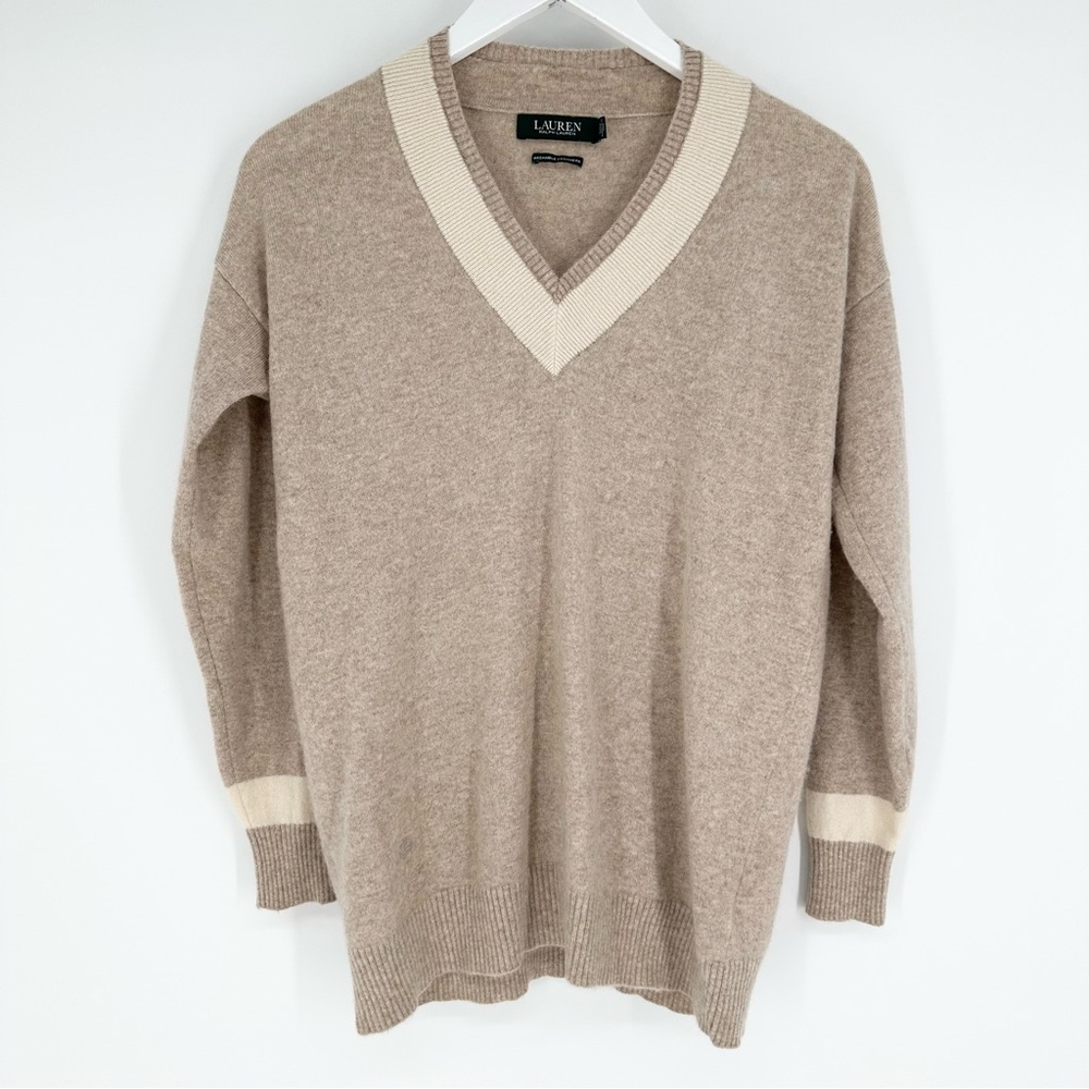 Lauren Ralph Lauren Washable Cashmere V Neck Cricket Sweater